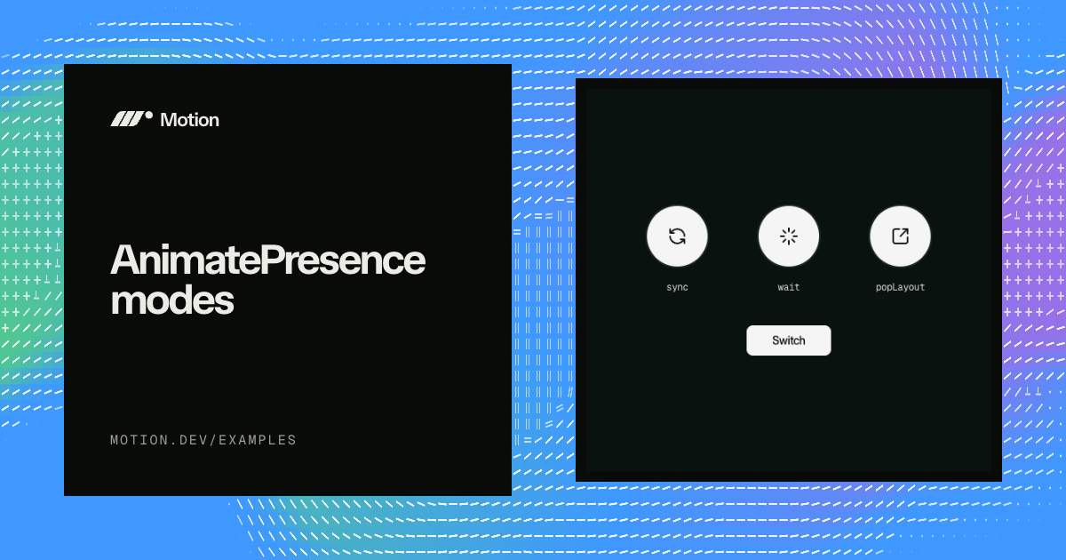 AnimatePresence modes example for Vue | Motion
