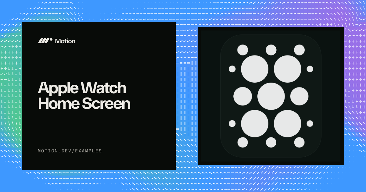 Apple Watch Home Screen example for Vue | Motion