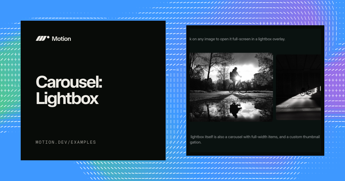 Carousel: Lightbox example for Vue | Motion