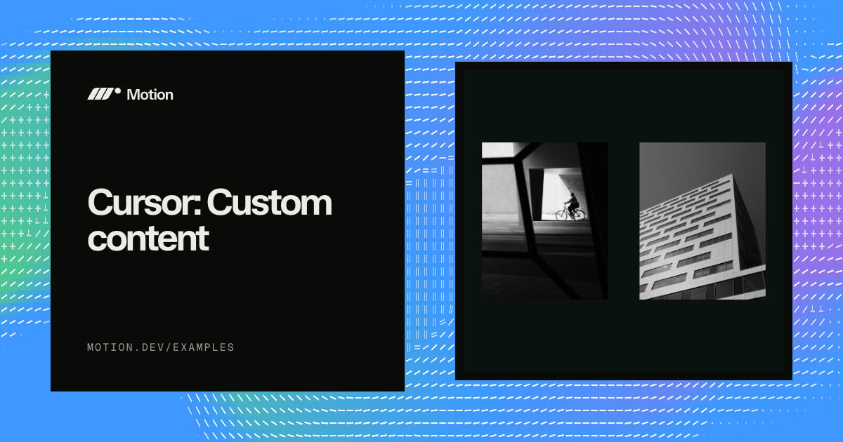 Cursor: Custom content example for Vue | Motion