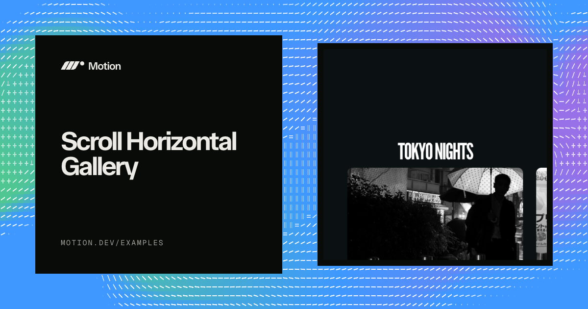 Scroll Horizontal Gallery example for Vue | Motion