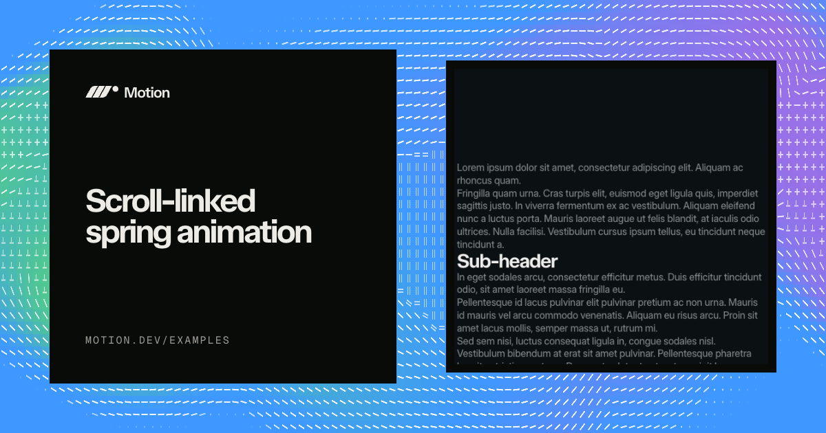 Scroll-linked spring animation example for Vue | Motion