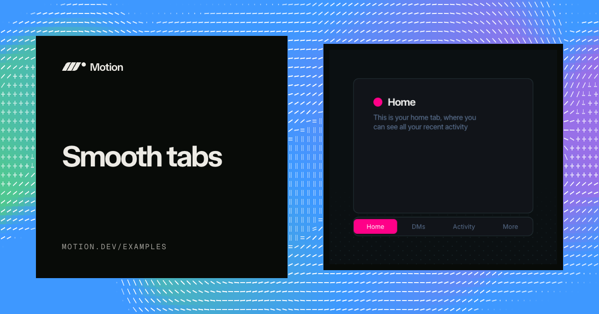 Smooth tabs example for Vue | Motion