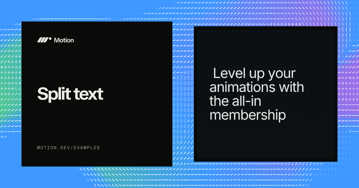 Split text example for Vue | Motion