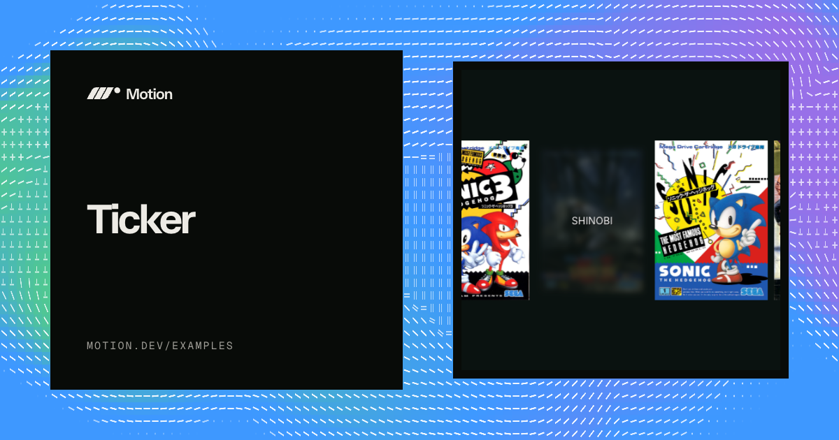 Ticker example for Vue | Motion