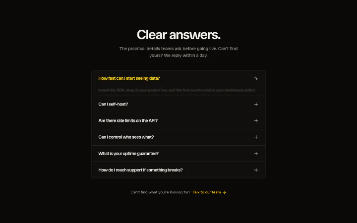 FAQ sections preview